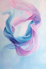 Fototapeta premium Abstract painting, pastel colors, flowing fabric forms.