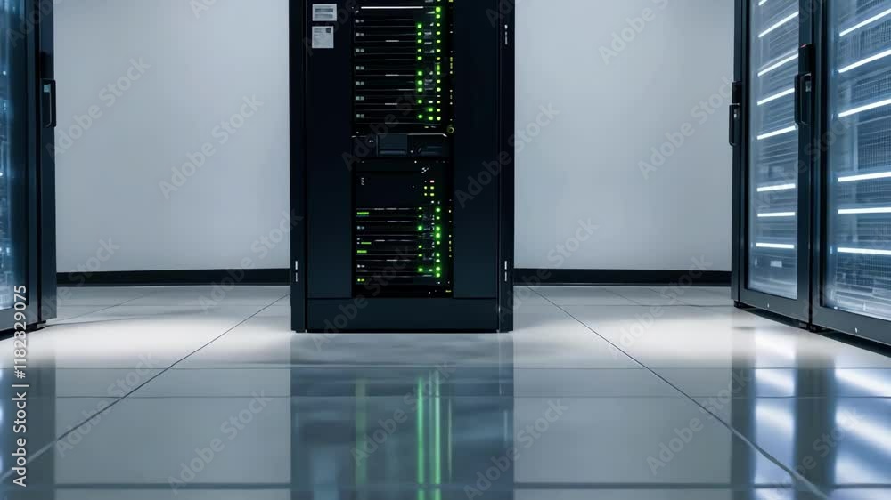 Aufkleber modern server room showcases technology with illuminated equipment creating an organized, efficient 