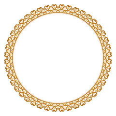 Gold twisted rope circle frame round border braided silk cord ring luxury jewelry