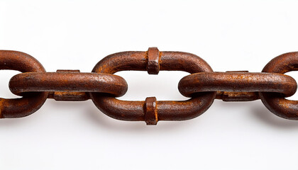 Obraz premium rusty chainlink isolated on white background