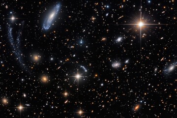 Obraz premium Vast expanse of galaxies and stars captured in deep space exploration
