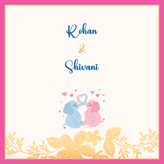 Modern Pastel color Indian Wedding Invitation Template