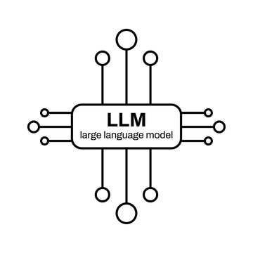 LLM or large language model icon for AI website and apps