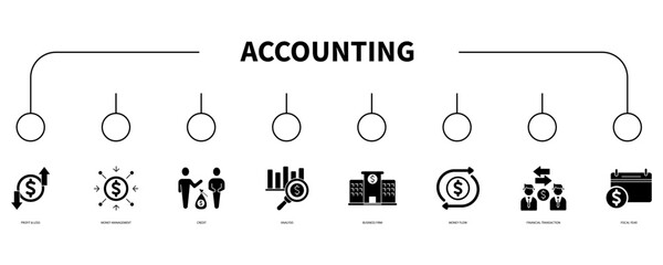 Accounting banner web icon vector illustration concept