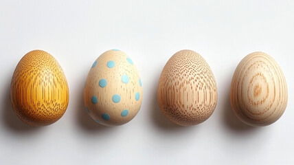 Easter wooden eggs. the DIY concept.  Space for the text.  Happy Easter.  Chicken for coloring with paints. DIY for children and adults. Product card. Easter decor.