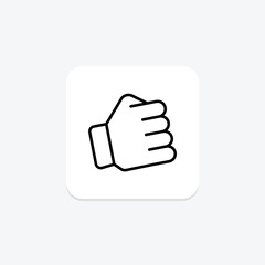 Fist Bump line icon , vector, pixel perfect, illustrator file