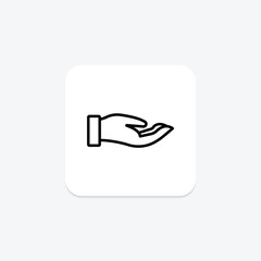 Preserve Hand line icon , vector, pixel perfect, illustrator file