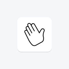 Bye Hand line icon , vector, pixel perfect, illustrator file