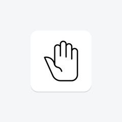Stop Hand line icon , vector, pixel perfect, illustrator file