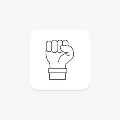 Fist Hand thinline icon , vector, pixel perfect, illustrator file