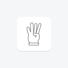 Four Fingers thinline icon , vector, pixel perfect, illustrator file