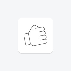 Fist Bump thinline icon , vector, pixel perfect, illustrator file