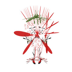 red abstraction on white background