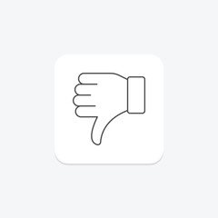 Dislike Hand thinline icon , vector, pixel perfect, illustrator file