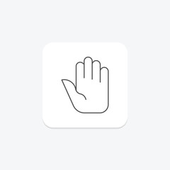 Stop Hand thinline icon , vector, pixel perfect, illustrator file