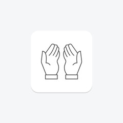 Fototapeta premium Cupped Hand thinline icon , vector, pixel perfect, illustrator file