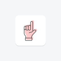 Loser Hand color shadow thinline icon , vector, pixel perfect, illustrator file