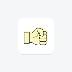 Fist color shadow thinline icon , vector, pixel perfect, illustrator file