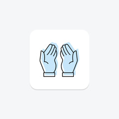 Cupped Hand color shadow thinline icon , vector, pixel perfect, illustrator file