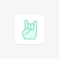 Rock Hand duotone line icon , vector, pixel perfect, illustrator file