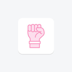 Fist Hand duotone line icon , vector, pixel perfect, illustrator file