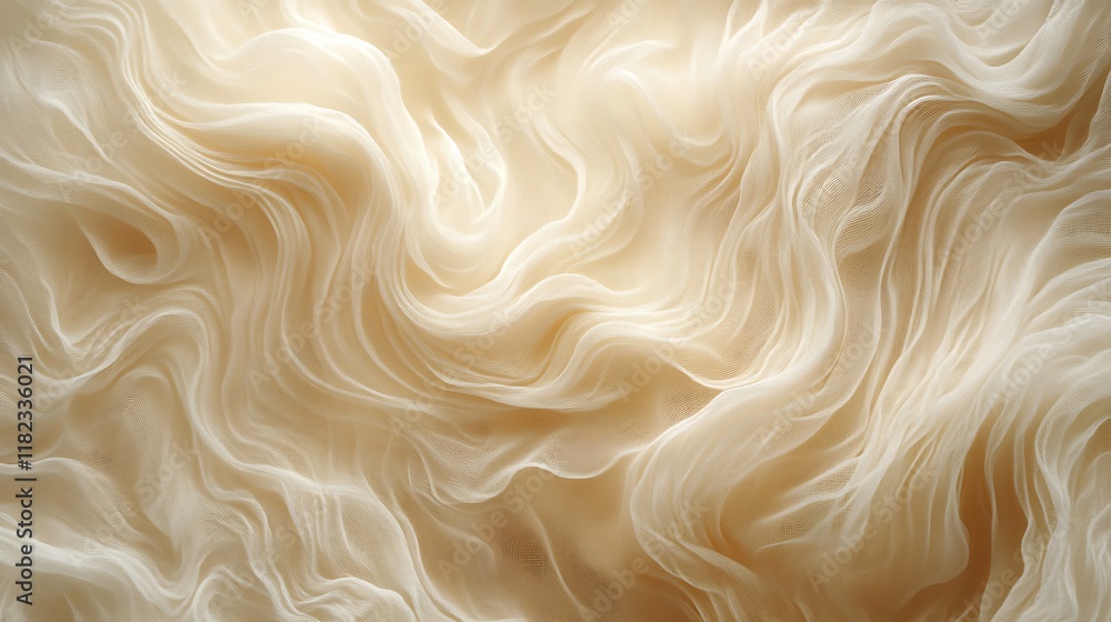 Canvas Prints Abstract cream-colored fabric with flowing, wavy texture.