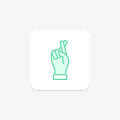Finger Crossed duotone line icon , vector, pixel perfect, illustrator file