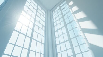 Fototapeta premium Sunlit Modern Architecture: A Study in Light and Form