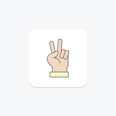 Peace Fingers Two lineal color icon , vector, pixel perfect, illustrator file