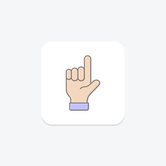 Loser Hand lineal color icon , vector, pixel perfect, illustrator file
