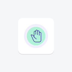 Stop Hand color circle icon , vector, pixel perfect, illustrator file