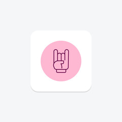 Devil Horns Hand pentaglow , vector, pixel perfect, illustrator file