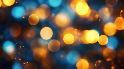 Fototapeta premium Glittering golden and aqua bokeh textures digital art high detail abstract background bold aesthetic