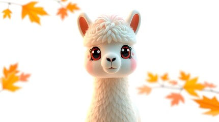 original and stylish alpaca animation on colorful background for branding ideas
