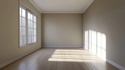 Empty Room with Sunlight Streaming Through Window