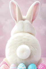 Easter Bunny With Eggs Card