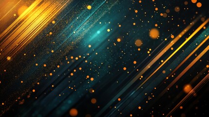 Naklejka premium Dynamic golden and teal particle effects luxurious textures digital creation abstract background high detail stunning visuals
