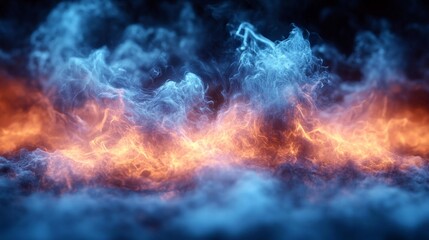 Fototapeta premium Dynamic Blue and Orange Flames in Motion. Generative AI