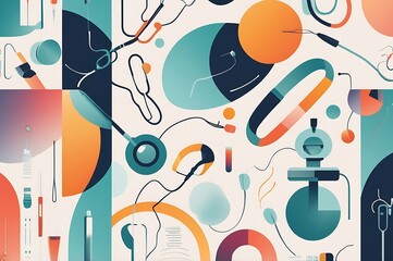 Medical science and technology background illustration 