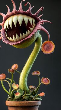 Venus flytrap animation slowly opening and closing its trap