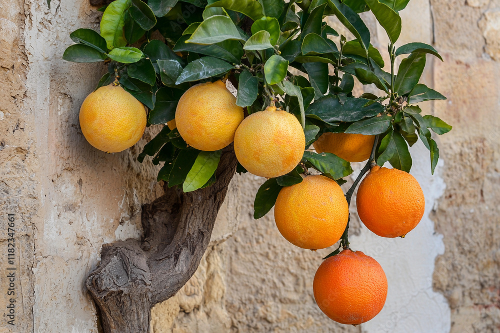 Poster unique fruit varieties on a single tree branch