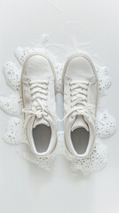 Washing sneakers and canvas shoes, banner with copy space