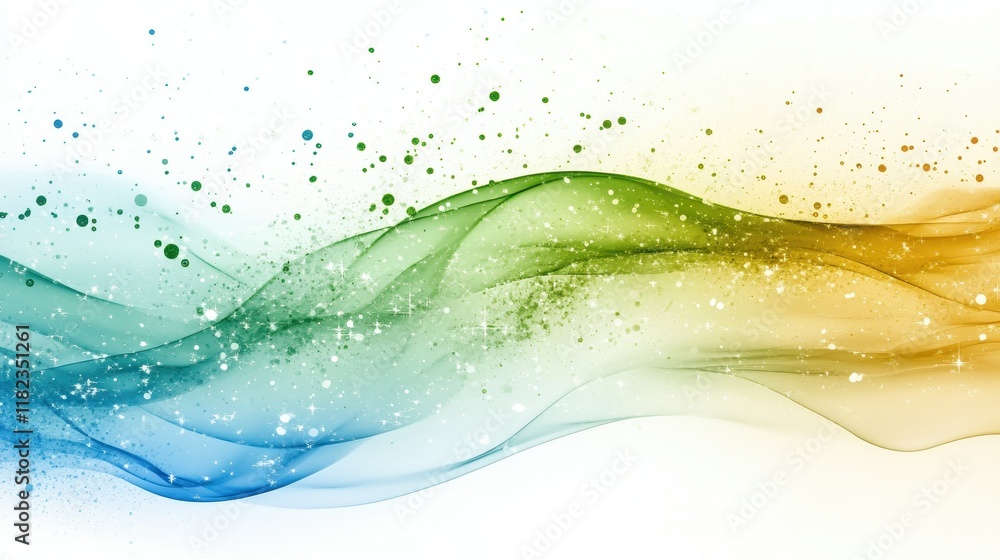 Poster abstract colorful wave background with sparkles and bokeh. suitable for wallpapers presentations web