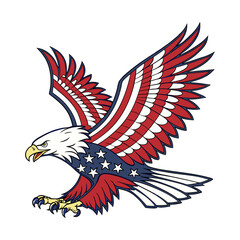 Obraz premium American Bald Eagle with Stars and Stripes Theme - Stunning Artwork