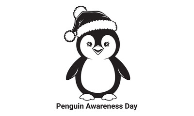 Illustration Vector Graphic Cartoon of a Mini Penguin Taking a Stroll, Featuring Intricate Details on Its Smooth Feathers, Tiny Flippers, and Cheerful Expression.