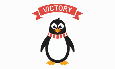Illustration Vector Graphic Cartoon of a Mini Penguin Taking a Stroll, Featuring Intricate Details on Its Smooth Feathers, Tiny Flippers, and Cheerful Expression.