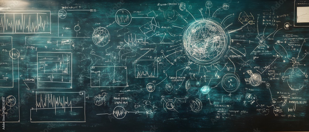 Poster a futuristic and intricate digital representation of scientific concepts, showcasing complex data vi