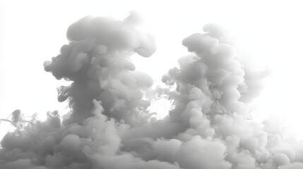Billowing gray smoke creates an abstract ethereal scene. Ideal for backgrounds, overlays, or artistic compositions representing mystery or the unknown.