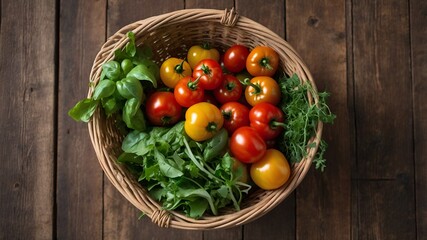 Fresh & Colorful: A Basket of Market Veggies