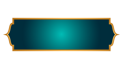 Luxury golden arabic islamic text box title frame border set with ornamental illustration	